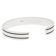 thumbnail image 2 of Silverly Women's Men's 925 Sterling Silver Oxidised Polished Lined Solid Cuff Bangle Bracelet, 2 of 6