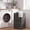 Dark Gray, variant on LEDREM Slim Plastic Laundry Hamper with Lid, 19.8 Gal Space-Saving Storage Basket, for Bathroom Bedroom Dorm, Ventilated, Dark Gray