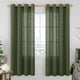 thumbnail image 1 of Cortinas LAMIT de lino transparente de color verde oliva, 198 x 200 cm, para sala de estar, 1 of 9