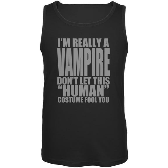 Halloween Human Vampire Costume Mens Tank Top Black 2XL