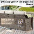 thumbnail image 5 of Bellefurn Outdoor Couch Patio Furniture Sofa,All-Weather Wicker Patio 3 Seater Sofa with 5" Thick Cushion for Outdoor,Garden,Lawn,Backyard, 5 of 9