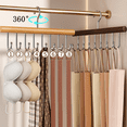 thumbnail image 3 of Bxaolu Belt Hanger for Closet, Belt Organizer with 360° Rotating Hooks, Wooden Tie and Belt Rack for Closet Accessories Organizers and Storage, 22.2x6.69 in, 2Pack, Brown, 3 of 9