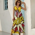 thumbnail image 5 of POP Comic Book Pop Art Cool Retro Trendy Dress Summer Street Style Bohemia Long Dresses Female Sleeveless Printed Maxi Dress, 5 of 9