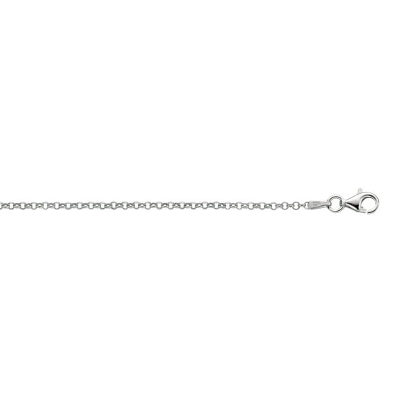 JewelStop Sterling Silver Silver 1.8Mm Rhodium Diamond Cut Rolo Chain 20" Necklace Lobster Lock