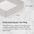 thumbnail image 2 of Tart Ring de Buyer, cuadrado perforado, 7 cm x 2 cm, fabricado en Francia, 2 of 6