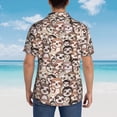 thumbnail image 4 of Susaid Brown Sloth Print Hawaiian Shirts for Men Women,Hawaiian Summer Short-Sleeve Casual Relaxed-Fit Button-Down,Medium, 4 of 7