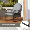 thumbnail image 3 of Outsunny 2 Pieces Wicker Rocking Patio Chairs, Indoor Outdoor Rocking Chair Set with Cushions and Armrests for Porch, Grey, 3 of 7
