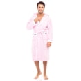 thumbnail image 2 of Men’s Terry Hooded Robe Spa Waffle Weave Bathrobe for Men 100% Cotton Robes Pink XXL, 2 of 8
