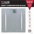 thumbnail image 2 of Báscula digital de composición corporal Taylor, báscula de baño para medir el peso corporal, mide la grasa corporal, el agua corporal y los porcentajes de masa muscular, admite 8 usuarios, compatible, 2 of 5