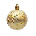thumbnail image 2 of XYAIYT 6 Pack Christmas Decorations Christmas Ornaments Embossed Plastic Hanging Shatterproof Holiday Tree Decor Easy to Hang with Rope Packed In Clear Box Single Ornament 2.4in Gold, 2 of 3