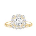 thumbnail image 4 of Rosec Jewels Moissanite Halo Engagement Ring for Women (2.25 CT, D-VS1 Quality), 10K Yellow Gold, US 10.50, 4 of 8