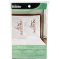 Bucilla Stamped Embroidery Pillowcase Pair 20"X30"Hummingbird Floral