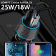 thumbnail image 3 of Cargador para Auto BLOOSOM 25w 18w USB Tipo C para iPhone Negro/linea verde, 3 of 4