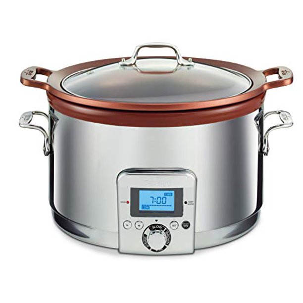 All Clad Gourmet Slow Cooker 5 Quarts Silver Sd492d50 Walmart Walmart 