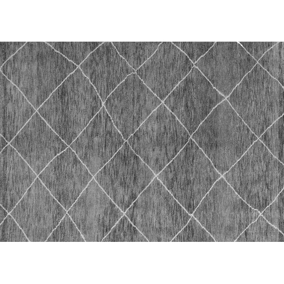 Ahgly Company Indoor Rectangle Abstract Gray Modern Area Rugs, 6' x 9'