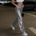 thumbnail image 6 of ZyeKqe Pants for Women High Waisted Straight Leg Stretch Solid Color Going out Trousers with Pockets, 6 of 10