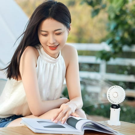 

jsaierl USB Handheld Fan Mini Portable Student Small Fan Digital Display Folding Aromatherapy Small Electric Fan 5ML