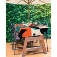 thumbnail image 3 of Fsddascl Burnt Orange Teal Black Outdoor Tablecloth - 60x84 Inch Rectangle Dining Table Cover, Modern Abstract Geometric Waterproof Outdoor Table Cloth with Umbrella Hole & Zipper for Picnic/Patio, 3 of 7