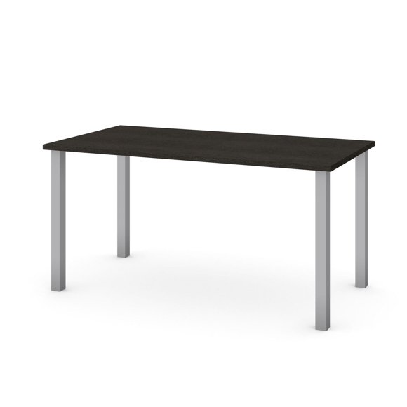 Bestar Universel Table de bureau 59L avec pattes de métal carrées - Gris profond