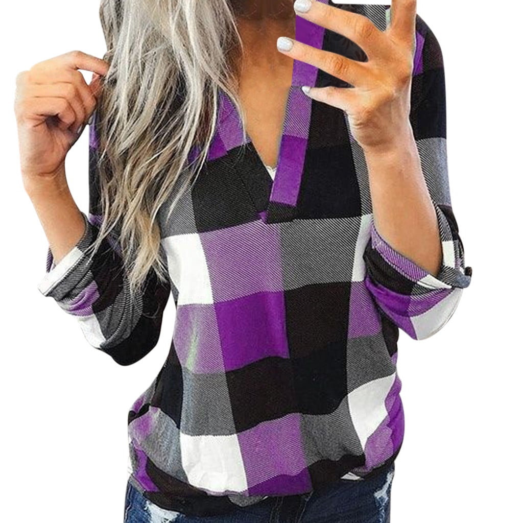 Women's purple plaid jacket Clearance
