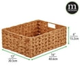 thumbnail image 4 of mDesign Woven Farmhouse Pantry Food Storage Bin Basket Box, 3 Pack, Camel Brown, 4 of 8