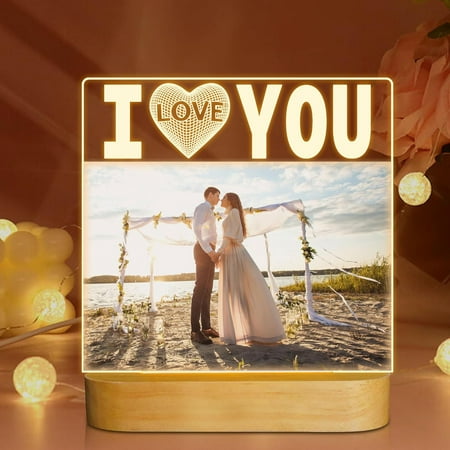 

I Love You Picture Frame Light Up Photo Frame With Warm Led Night Light Desktop Display Creative Memory Gifts For Couple Women Mom Valentine Day Wedding Anniversary Present(4X6 Photo)