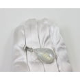 thumbnail image 3 of Sterling Silver Necklace Pendant Moonstone Smooth Rainbow Blue Teardrop Bezeled Shape Designed for Adult Women, 3 of 4
