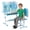 Blue #4, variant on Floseru Kid Functional Desk and Chair Set, Height Adjustable Ergonomic Kids Art Table and Chair with Tiltable Desktop, Storage Drawer, Bookshelf, Hand-Cranked Lift, Desk for Kids Bedroom 6-12