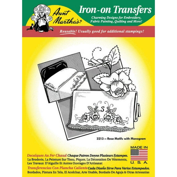 Aunt Martha's #3213 Rose Motifs with Monograms
