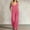 Pink, variant on IUYRTFE Women V Neck Cinched Waist Wide Leg Jumpsuit Solid Color Sleeveless Romper for Summer Party Vacation Wear