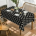 thumbnail image 2 of Halloween Tablecloth 60×102 Inch Rectangular, Cute Ghost Black Washable Table Cover for Party Picnic Dinner Decor, 2 of 6