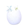 thumbnail image 3 of Decoración de huevo de conejo de Pascua, estatua de Pascua de resina, lindos objetos de colección en cáscaras de huevo. Blanco Azul, 3 of 8
