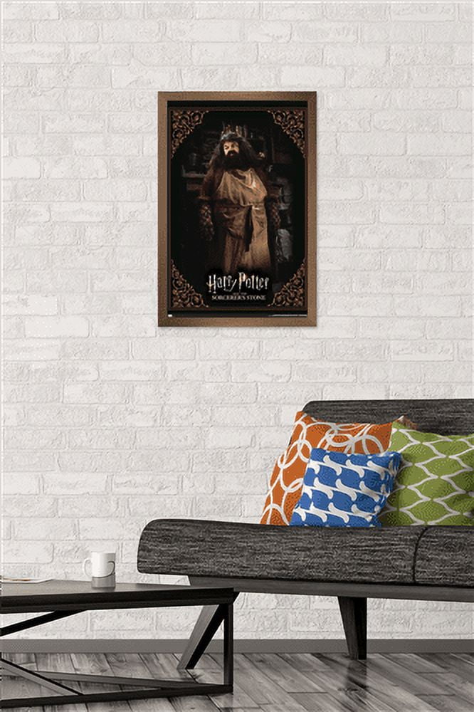 Harry Potter and the Sorcerer's Stone - Hagrid Cooking Wall Poster, 14.725" x 22.375", Framed