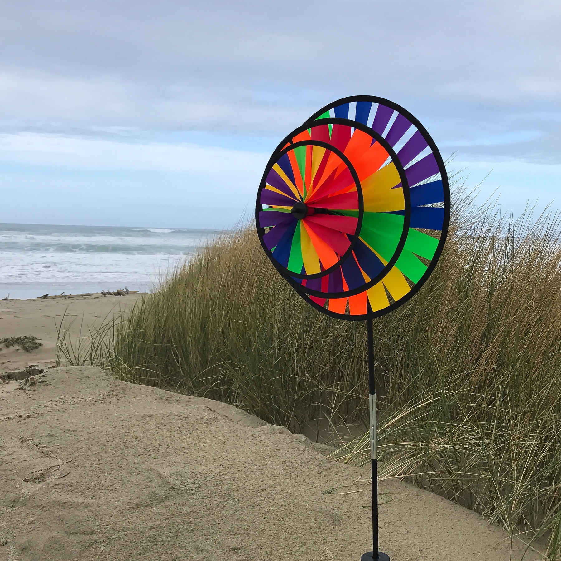 ALPHAWOLF Wind Spinner – 10 Zoll Durchmesser, Bunt, Aus Pulverbeschichtetem Stahl Für Garten & Terrasse