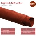 thumbnail image 2 of ELW Chap Splits Suede 4-5 oz 1.6-2mm Rust, Pre-Cut Piece 1-3 SQ FT - Split Leather AB Grade Cowhide - Perfect for Auto, Garments, Chaps, Bags, Vest, Aprons, Saddles, Moccasins, 2 of 7