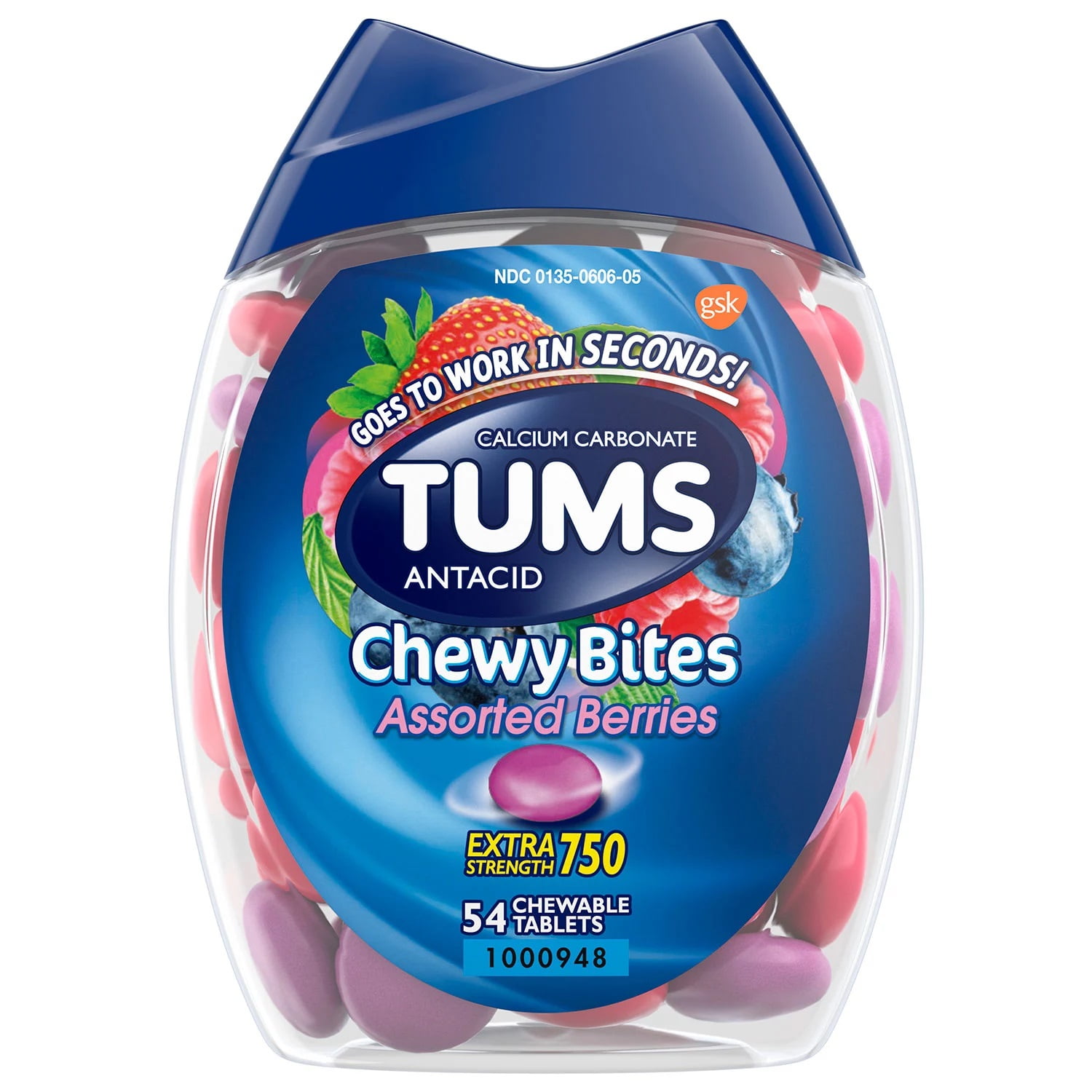 TUMS Chewy Bites Chewable Antacid Tablets for Heartburn Relief ...