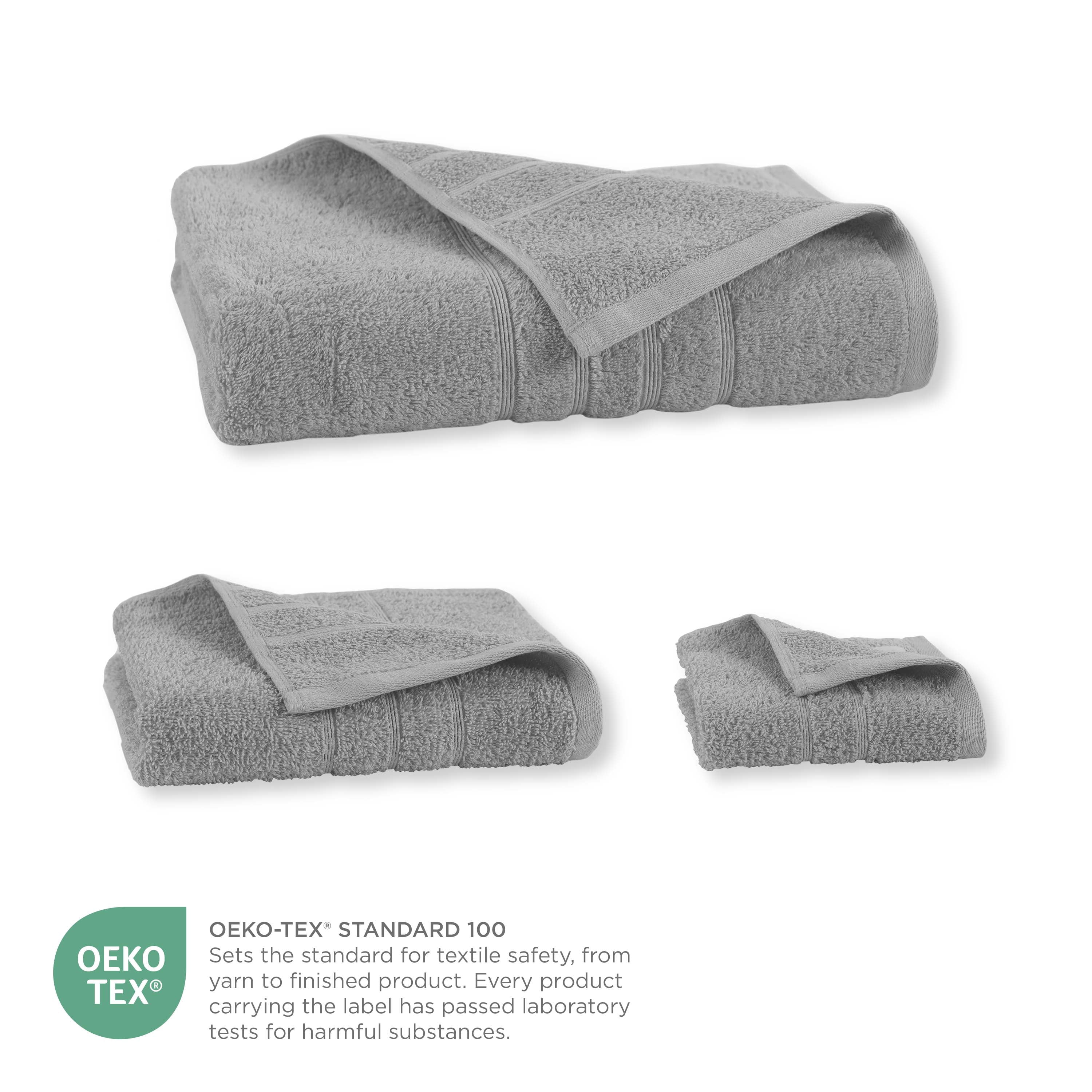Martex 6-Piece Towel Set | 100% Cotton Soft & Absorbent Bath Towels | Monument Gray