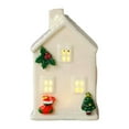 thumbnail image 1 of Casa de pueblo navideña de cerámica, edificio de pueblo navideño coleccionable, LED blanco Estilo C, 1 of 9