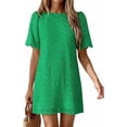 thumbnail image 4 of PRETTYGARDEN Women's Summer Casual Short Dresses Embroidered Lace Short Sleeve Boho Mini Dress Beach Vacation Clothes, 4 of 9