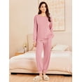 thumbnail image 3 of Ekouaer Lounge Sets for Women 2 Piece Jogger Pajama Long Sleeve Pants Loungewear Sweatsuits Casual Matching Outfits, 3 of 7