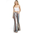 thumbnail image 3 of Saints & Hearts Womens Juniors High Rise Retro Stripe Boho Flares (L, Navy), 3 of 3