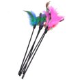 thumbnail image 3 of 5pcs Cat Kitten Pet Teaser Turkey Feather Interactive Stick Toy Wire Chaser, 3 of 4