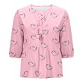 thumbnail image 4 of Camisetas de Manga Corta para las Mujeres Lanterna Manga Corbata Plisado Cuello Redondo, Casual Recortado Camiseta Top para Gimnasio Y Diario, 4 of 4