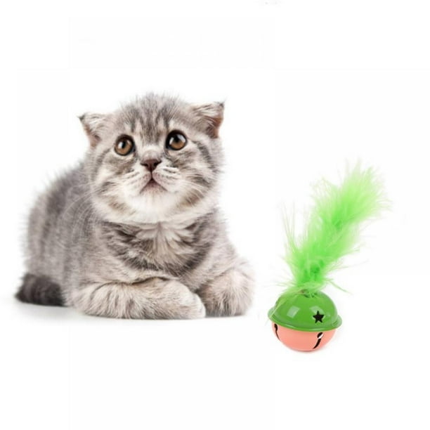Image showcasing Cat Toys Flutter Balls with Feather and Bells for Indoor Ourdoor Kitty ...