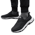 thumbnail image 2 of GrmtClth Mens Slip On Walking Sneakers Lightweight Breathable Mesh Non Slip Rugged Sole Comfort Casual Outdoor Loafer Shoes Black (US/7.5), 2 of 4