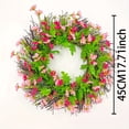 thumbnail image 3 of Dvumao 17.7-Inch Artificial Spring Wreath, Flower Wreath with Green Leaves for Front Door, Wall, Window, Indoor and Outdoor Home Decor, 3 of 9
