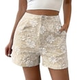 thumbnail image 2 of OIUUAK Women's Floral Shorts High Waisted Boho Summer Shorts with Pocket, Cotton Shorts for Woman, Linen Shorts Women, Cotton Linen Shorts for Women, 2 of 2