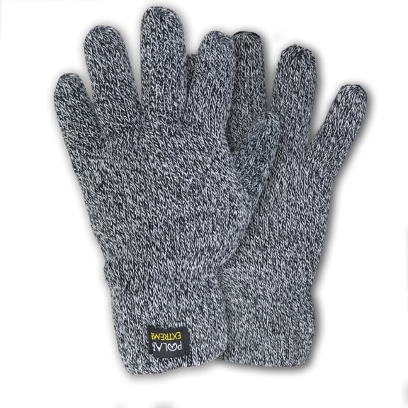 Men's Thermal Insulated Knitted Extra Warm Winter Gloves & Hats (Gloves Gray)