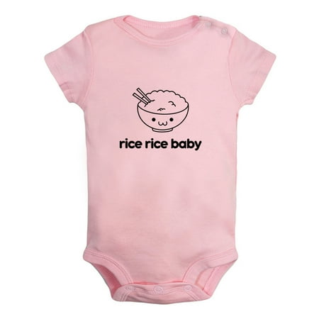 

Rice Rice Baby Funny Rompers For Babies Newborn Baby Unisex Bodysuits Infant Jumpsuits Toddler 0-12 Months Kids One-Piece Oufits (Pink 12-18 Months)