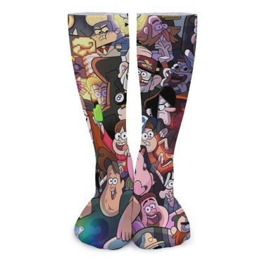 Gravity Falls Thick Stockings Casual Socks for Men Women Durable Comfort Calf Socks Soft Elastic Crew Socks 15.7"